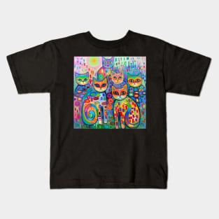 Psychedelic cats 2 Kids T-Shirt